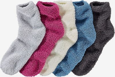 LAVANA Chaussettes en écru / bleu / gris / anthracite / magenta, Vue avec produit