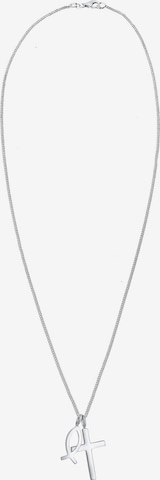 ELLI Necklace 'Fisch und Kreuz' in Silver
