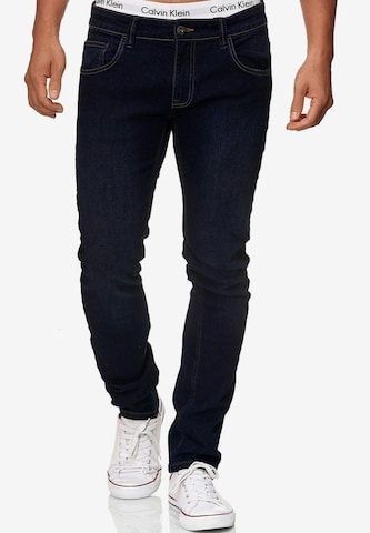 Coupe slim Jean 'Texas' INDICODE JEANS en bleu : devant