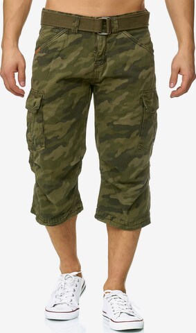 Pantalon cargo 'Nicolas Check' INDICODE JEANS en vert : devant