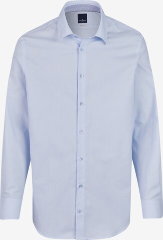 DANIEL HECHTER Business-Hemd Langarm mit grafischem Muster in Blau: front