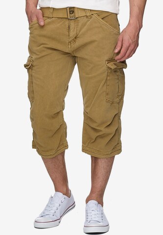 INDICODE JEANS Regular Cargo Pants 'Nicolas' in Brown: front