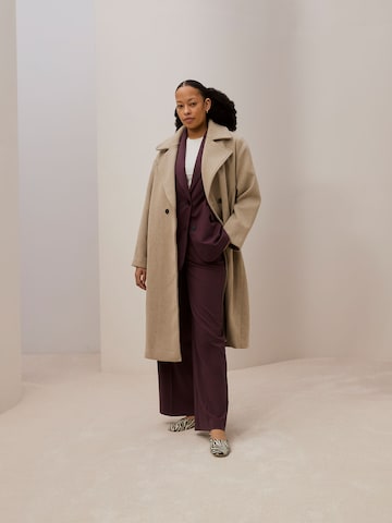 Burgundy Suit With Coat Look