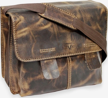 MIKA Document Bag in Brown: front