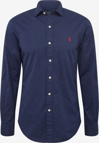 Coupe slim Chemise Polo Ralph Lauren en bleu : devant