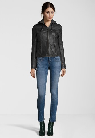Miracle of Denim Lederjacke in Grau: Vorderseite