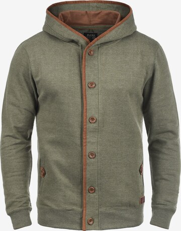 BLEND Zip-Up Hoodie 'Alesso' in Green: front