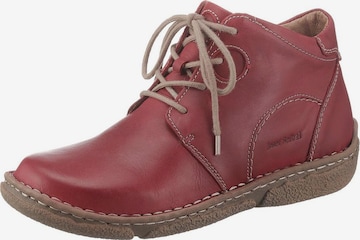 JOSEF SEIBEL Lace-Up Ankle Boots 'Neele' in Red: front