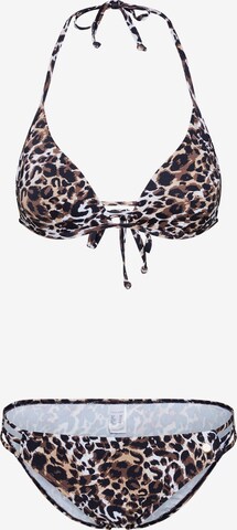 LASCANA Triangel Bikini in Bruin: voorkant