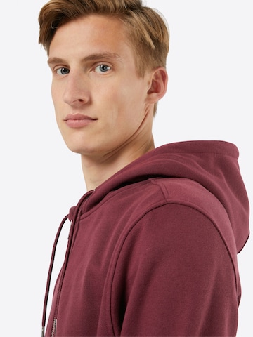 Urban Classics Zip-Up Hoodie 'Basic' in Red