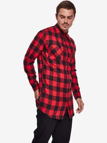 Urban Classics Regular fit Button Up Shirt in Red: front