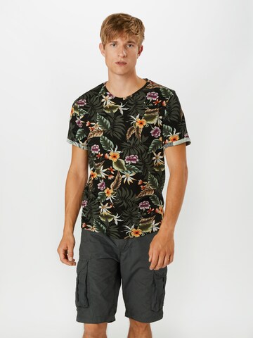 Key Largo Shirt 'MT PLANTS' in Zwart: voorkant