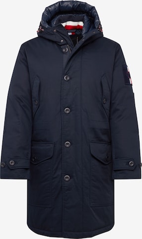 TOMMY HILFIGER Téli parka 'TH MONOGRAM COTTON HOODED PARKA' - kék: elől