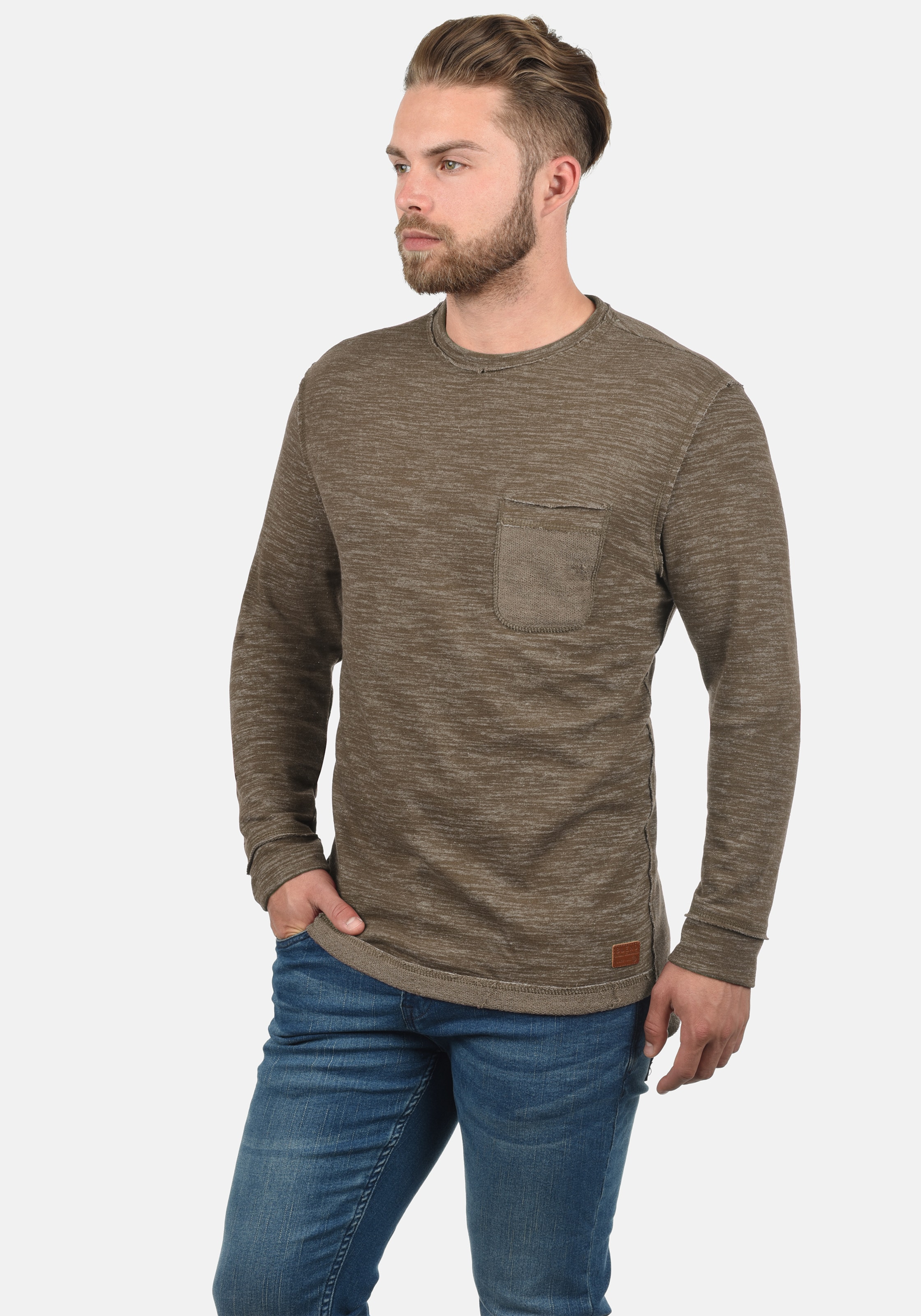 Männer Sweat BLEND Sweatshirt 'Quanto' in Beige, Sand, Braunmeliert - HX55616