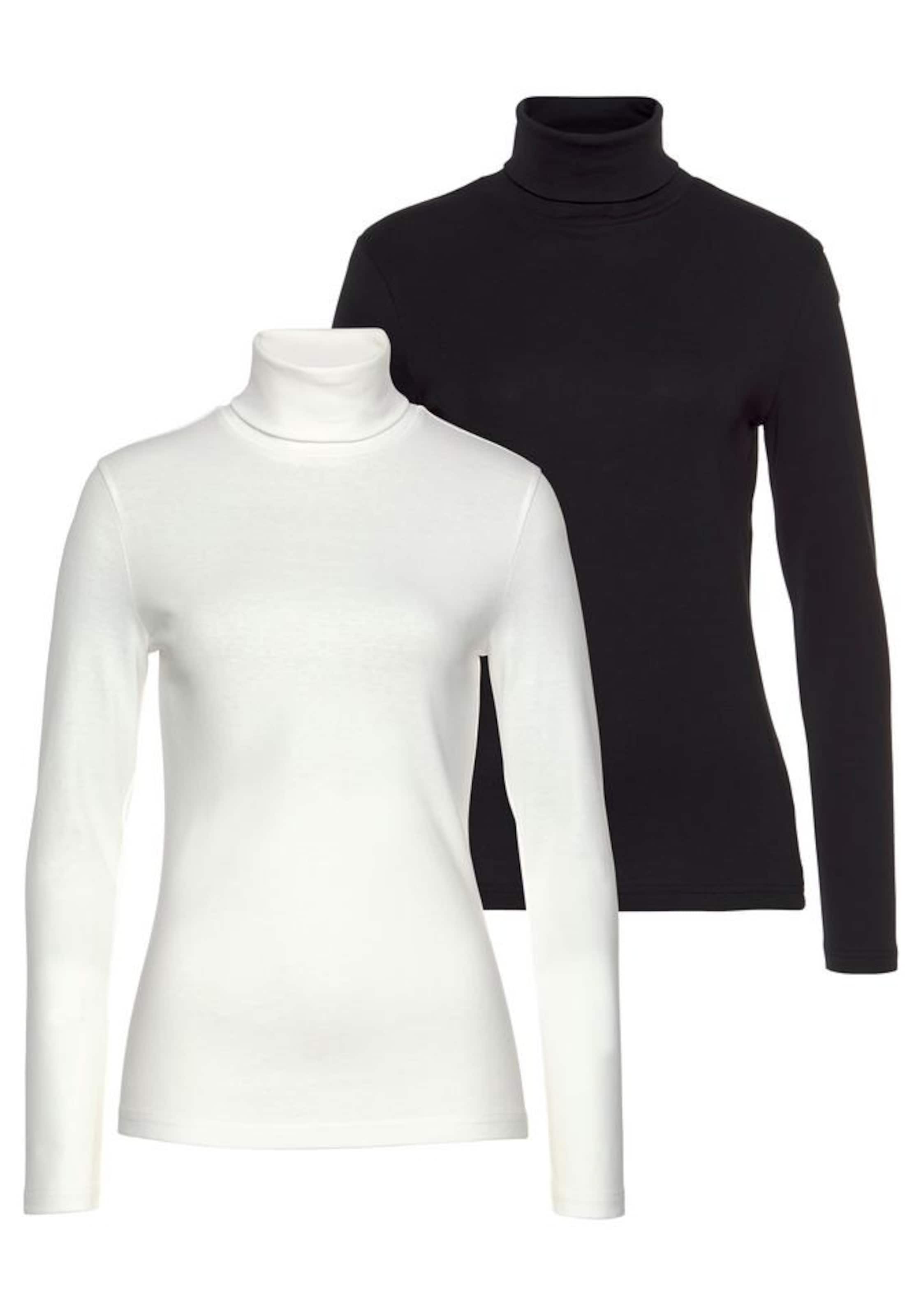 FLASHLIGHTS Rollkragenshirt in Schwarz: Vorderseite