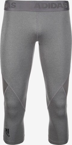 Skinny Pantalon de sport 'AlphaSkin' ADIDAS PERFORMANCE en gris : devant