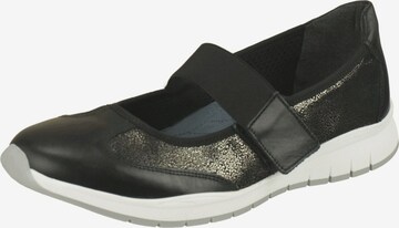 Lei by tessamino Ballet Flats with Strap 'Genesia' in Black: front