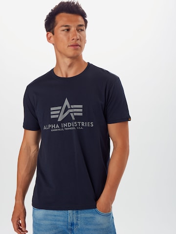 Coupe regular T-Shirt ALPHA INDUSTRIES en bleu : devant