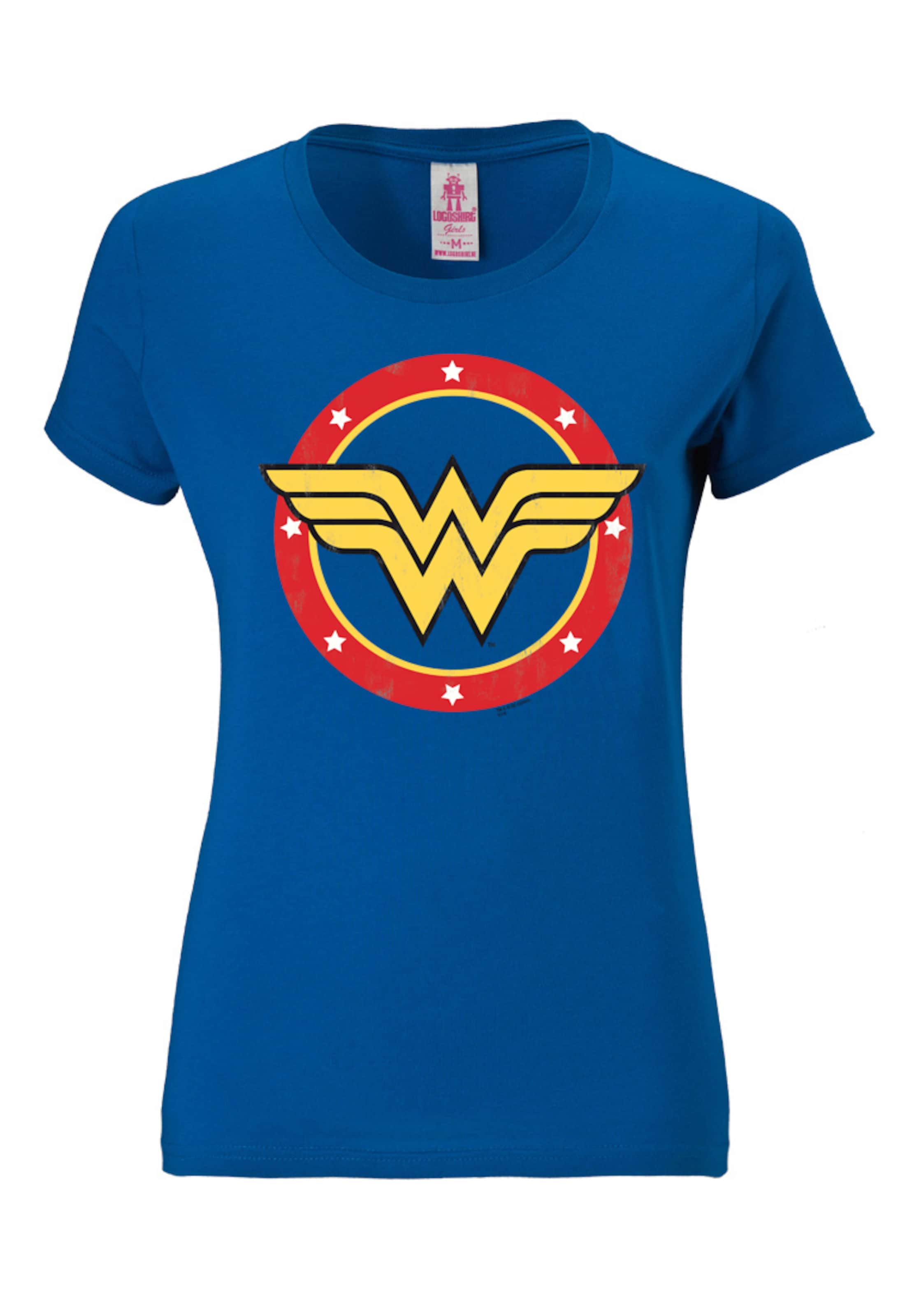 LOGOSHIRT Shirt 'Wonder Woman - Logo Circle' in Blue / Yellow / Red, Item view