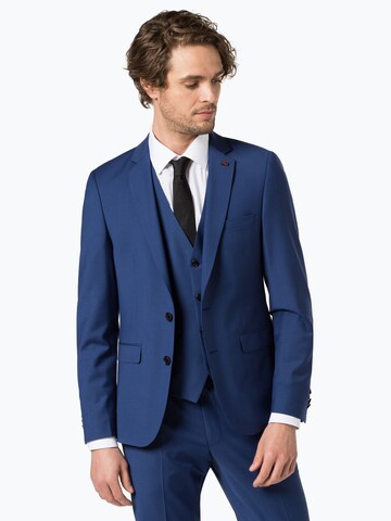 Finshley & Harding London Slim Fit Sakko 'Lucas' in Blau: Vorderseite