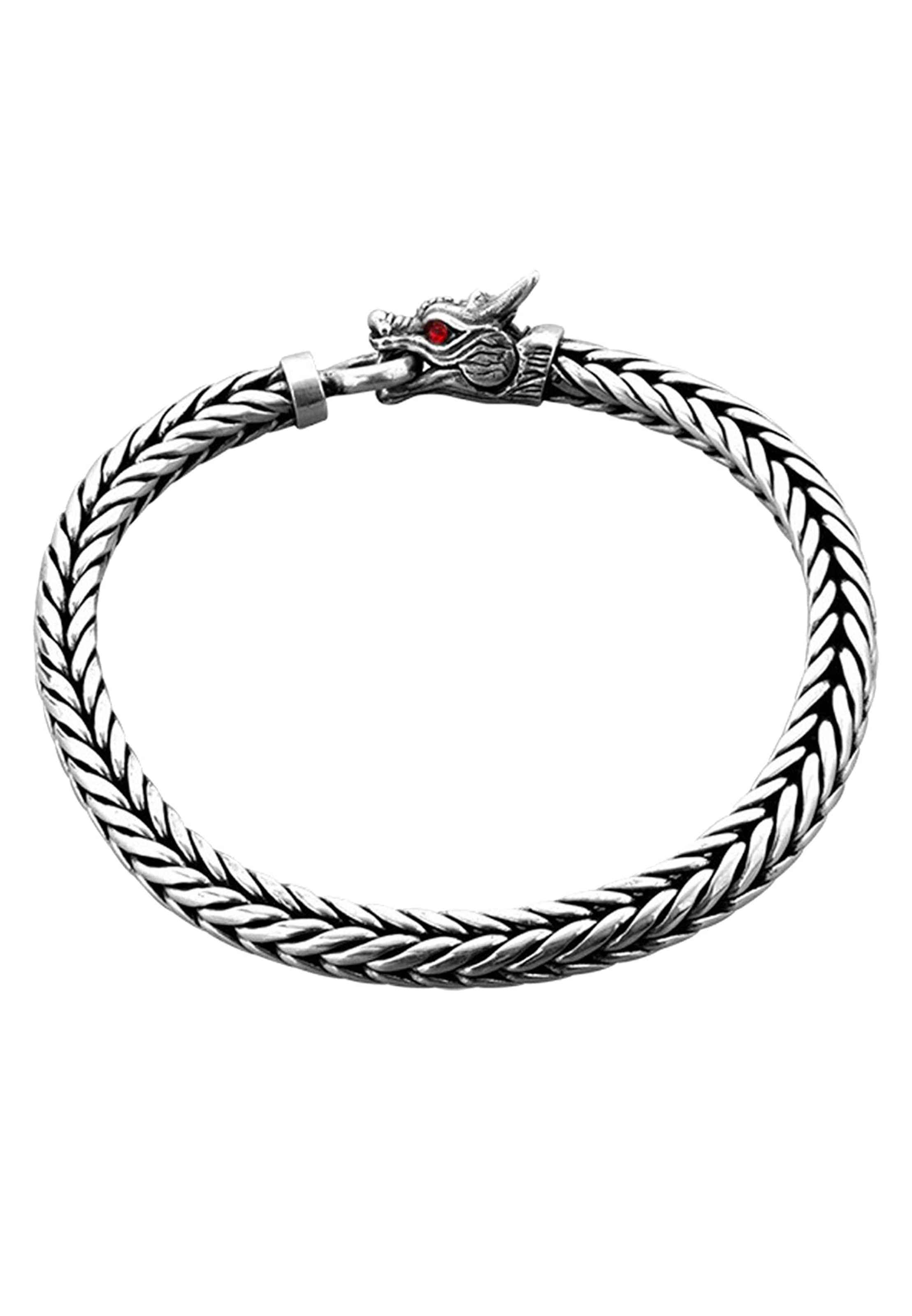 KUZZOI Armband 'Drache' in Zilver: voorkant