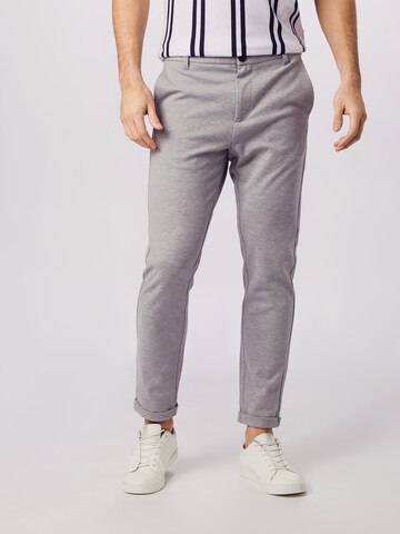 Coupe slim Pantalon chino 'Superflex' Lindbergh en gris : devant