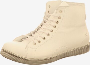 ANDREA CONTI Lace-Up Ankle Boots in Beige: front