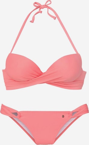 s.Oliver Push-up Push-Up-Bikini in Pink: predná strana