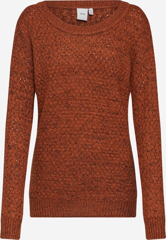 ICHI Strickpullover 'Olanda' in Braun: predná strana