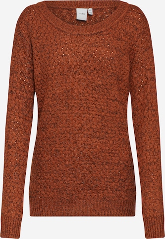 ICHI Strickpullover 'Olanda' in Braun: predná strana