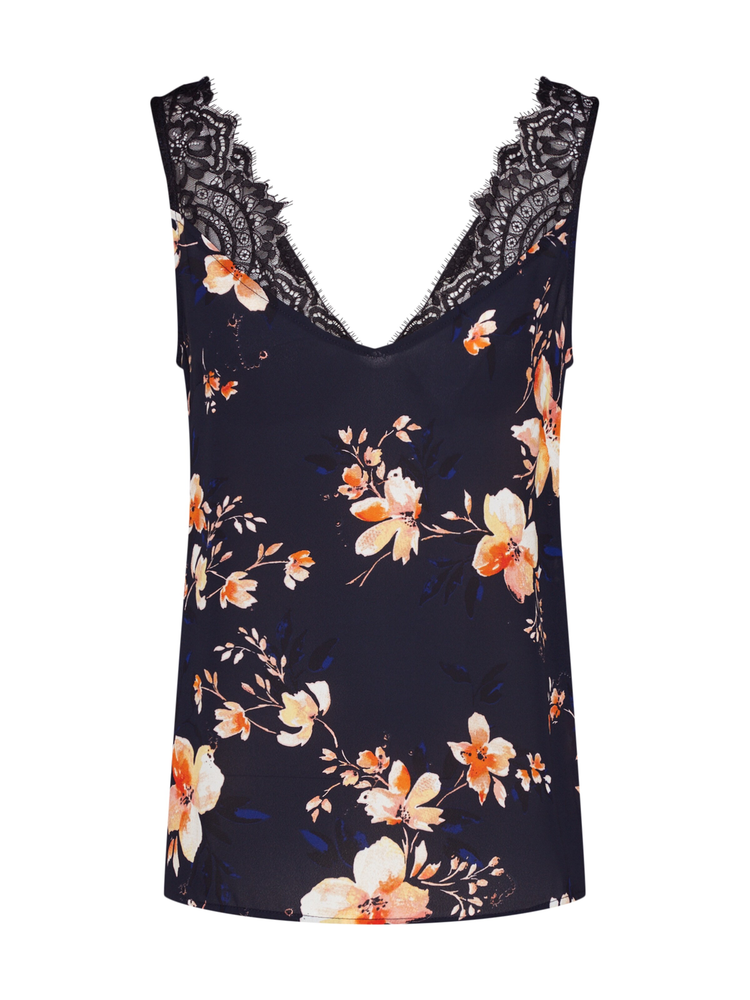 VERO MODA - Blouse 'VMREEDA S/L LACE SINGLET SB6' in de kleur Navy