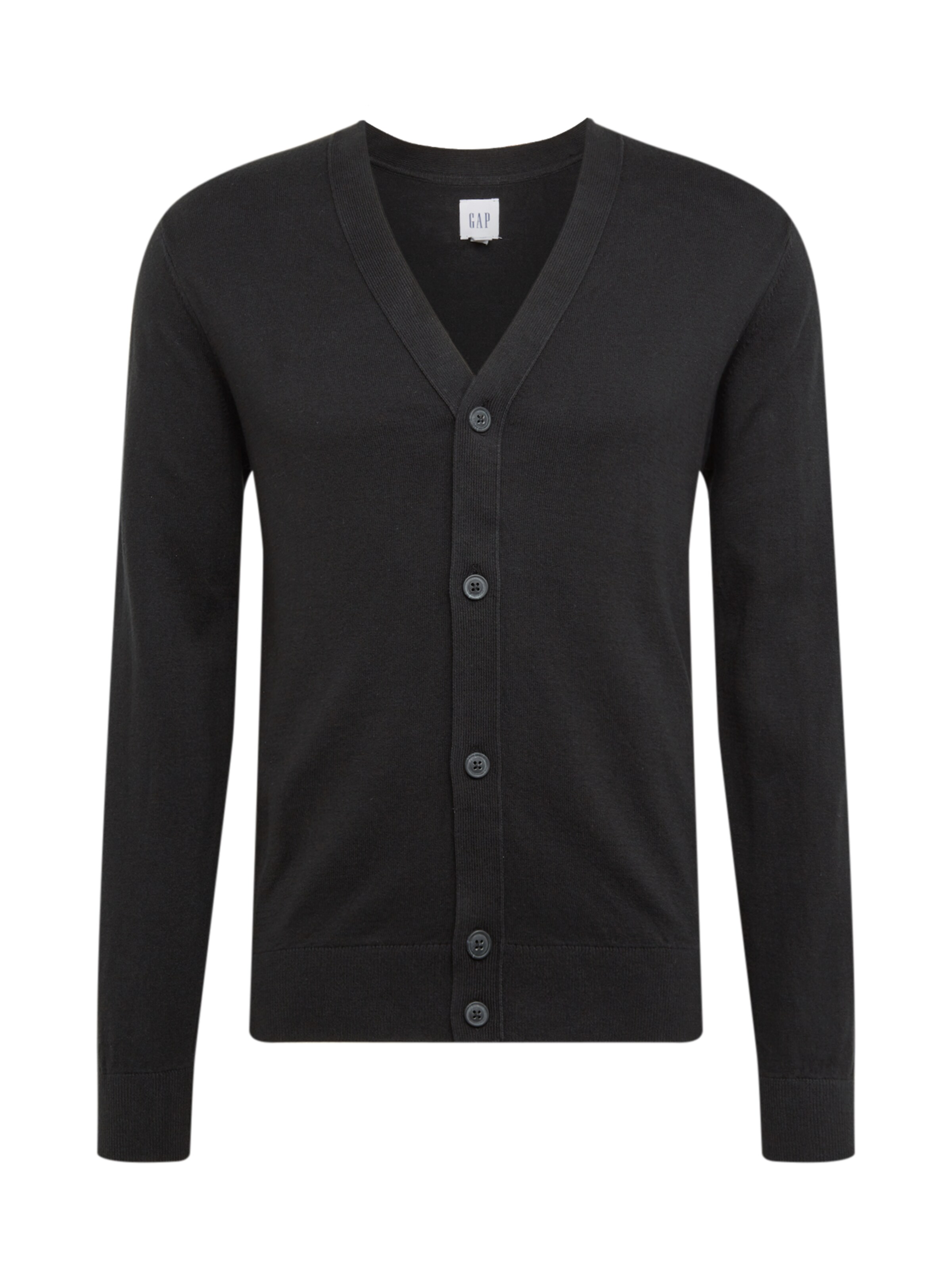 GAP - Gebreid vest 'V-COTTON VEE CARDIGAN' in de kleur Zwart