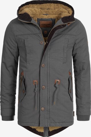 INDICODE JEANS Winterparka 'Barge' in Grijs: voorkant