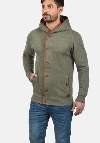 BLEND Zip-Up Hoodie 'Alesso' in Green: front