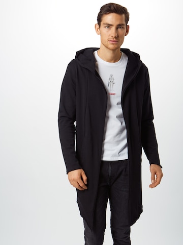 Urban Classics - Sudadera con cremallera en negro: frente