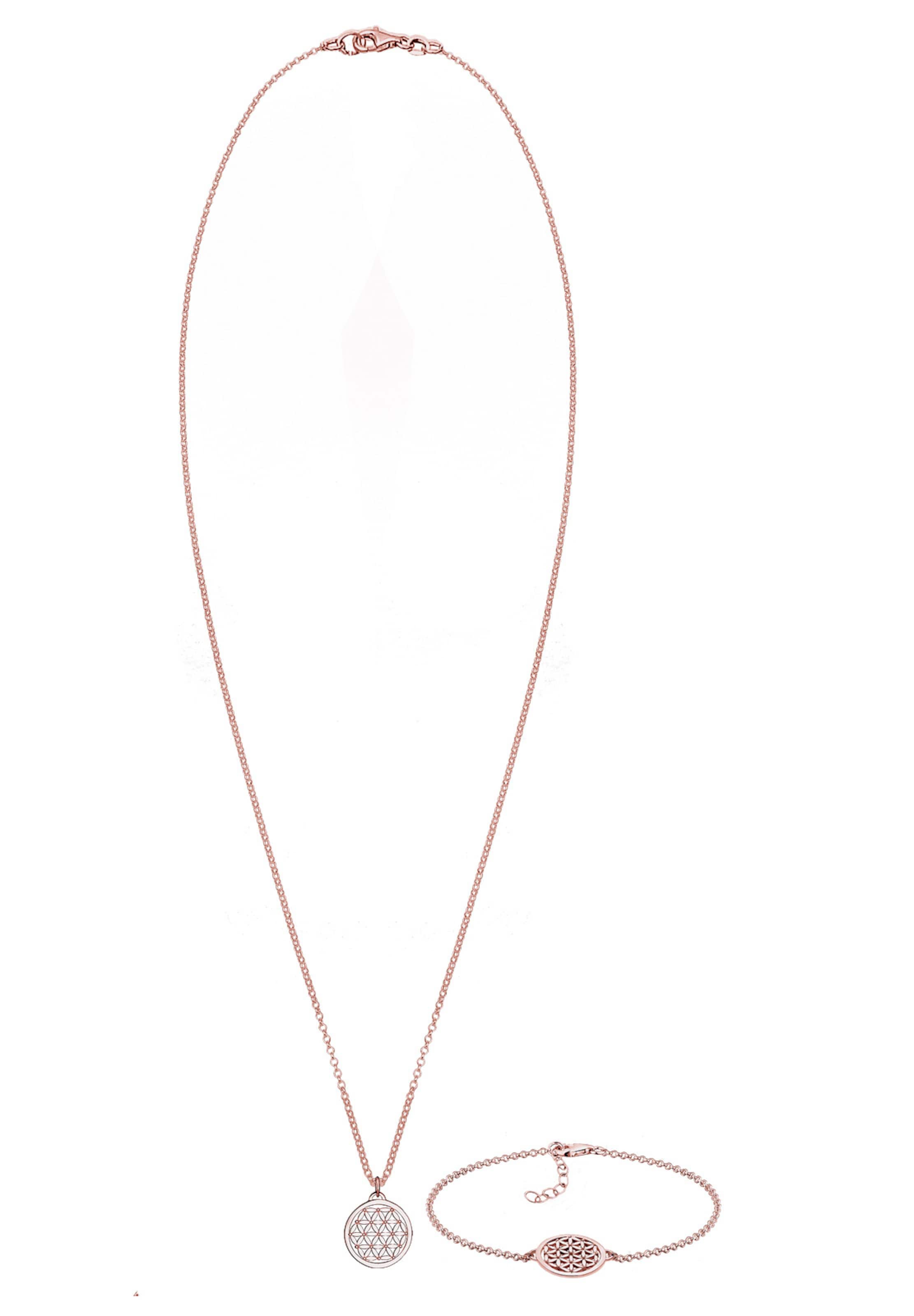 ELLI Schmuckset Lebensblume in Pink