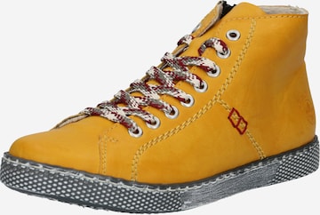 RIEKER Lace-Up Ankle Boots in Yellow: front