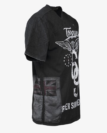 TOP GUN Shirt 'Flags' in Zwart