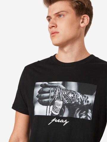 MT Men Shirt 'Pray' in Zwart