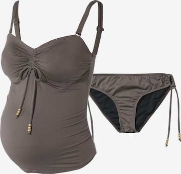 petit amour Bralette Tankini 'CAMERON' in Brown: front