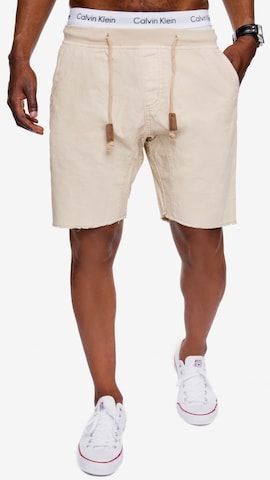 INDICODE JEANS Loosefit Shorts 'Carver' in Beige: predná strana