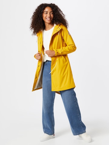 Derbe Between-Seasons Coat 'Travel Cozy Friese' in Yellow