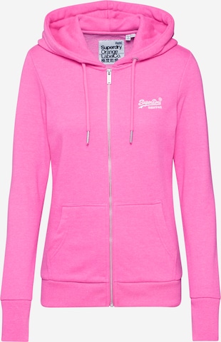 Superdry Bluza rozpinana w kolorze różowy: przód