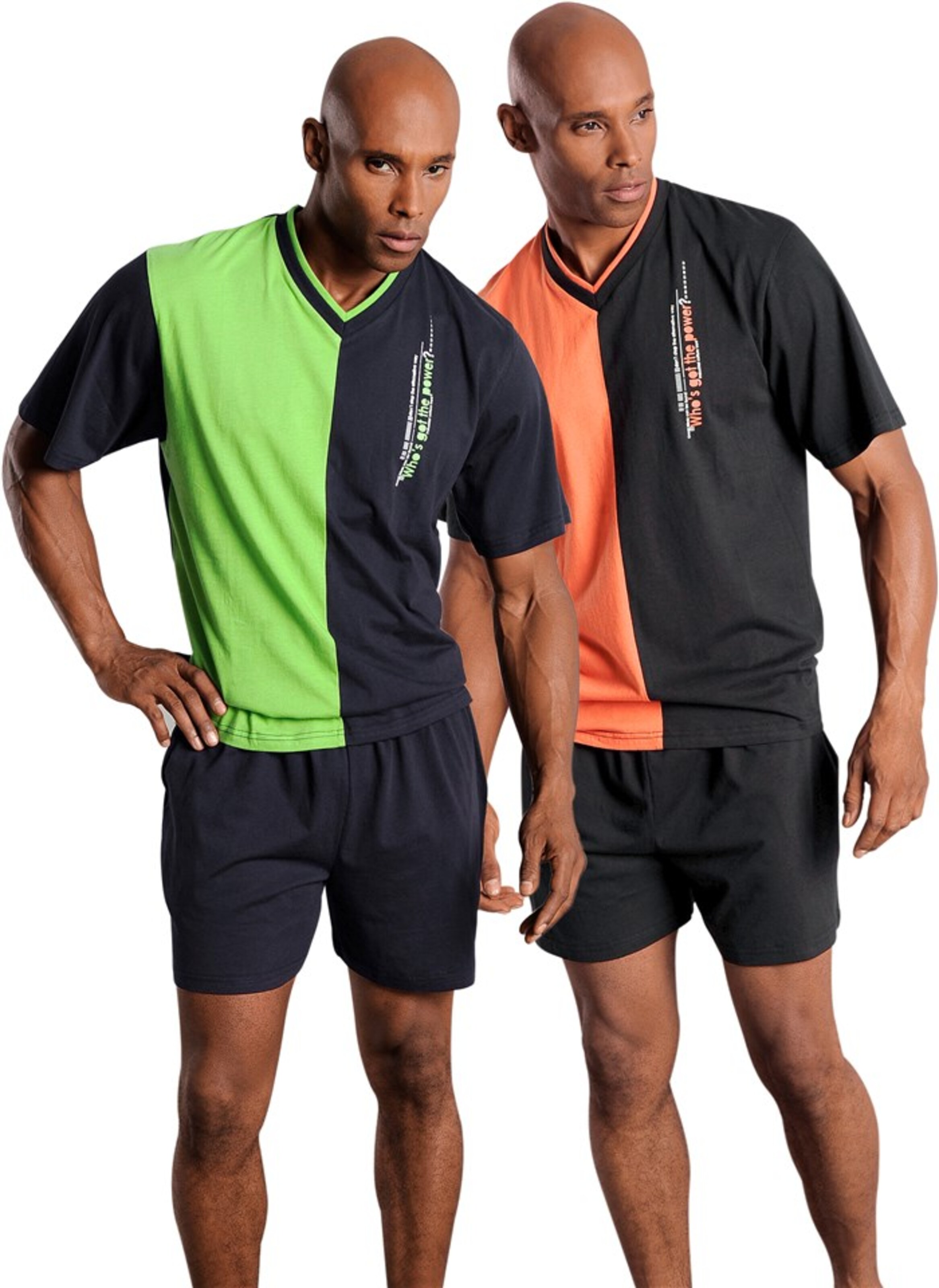 LE JOGGER Pyjama in Schwarz: Vorderseite