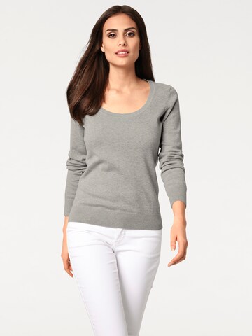 heine Rundhals-Pullover in Grau: predná strana