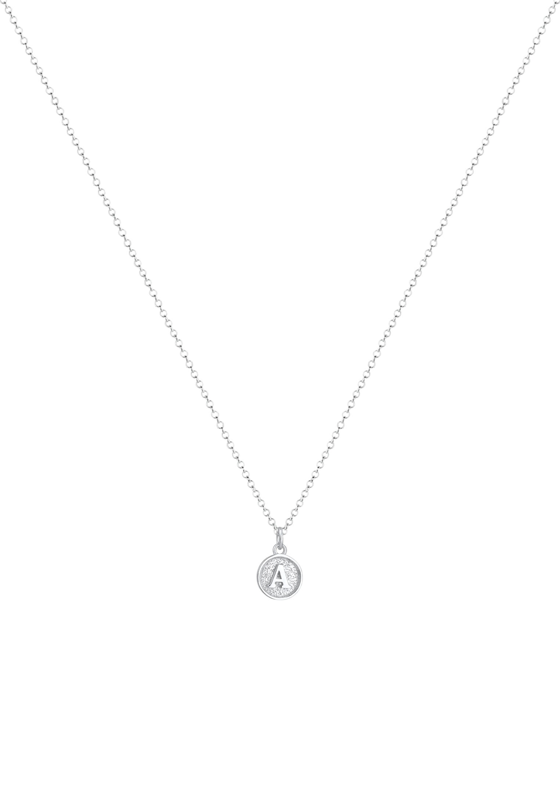 ELLI Halskette 'Buchstabe - A' in Silber: Vorderseite