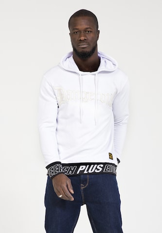 Sweat-shirt PLUS EIGHTEEN en blanc : devant