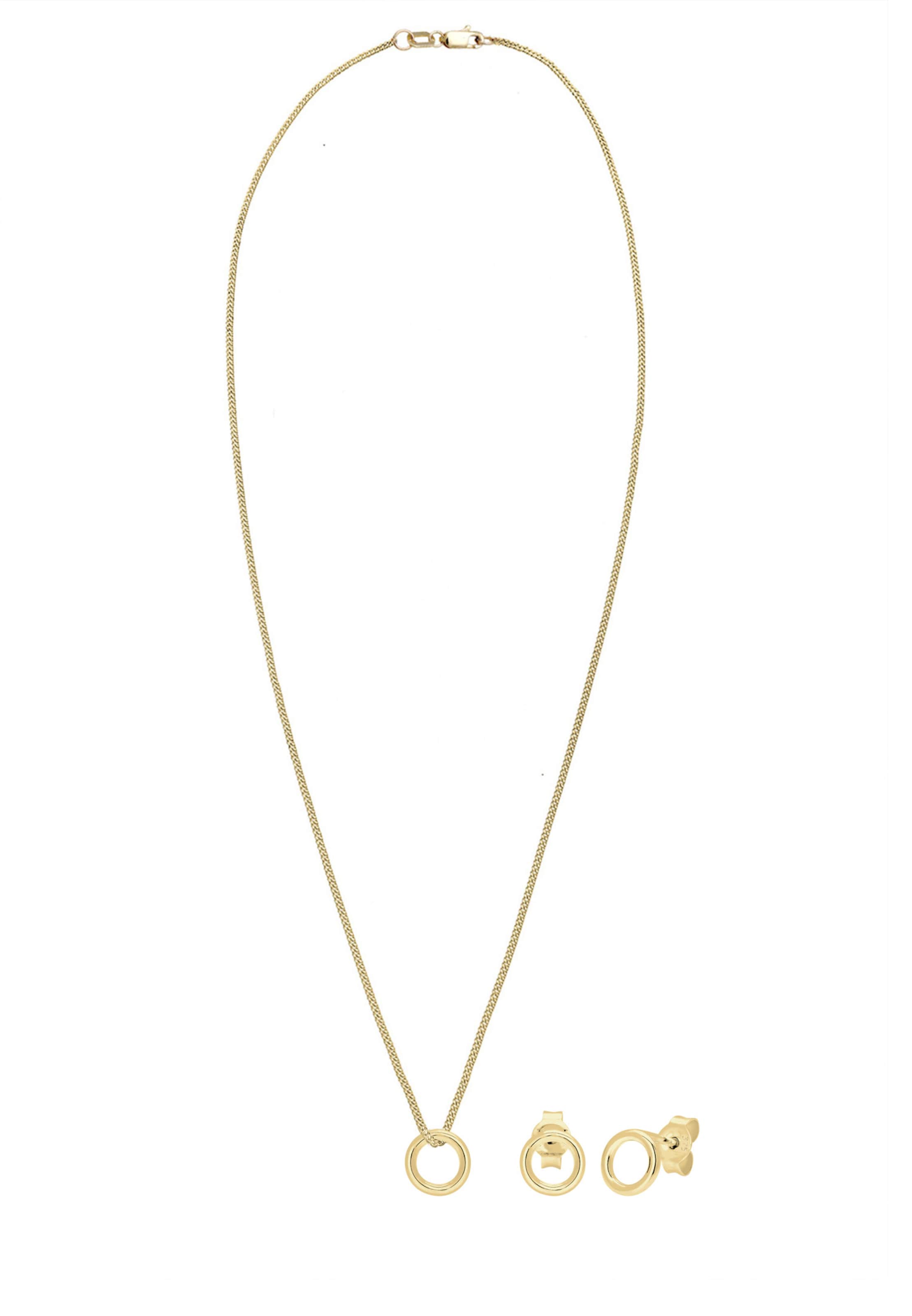 ELLI PREMIUM Schmuckset 'Geo' in Gold: Vorderseite