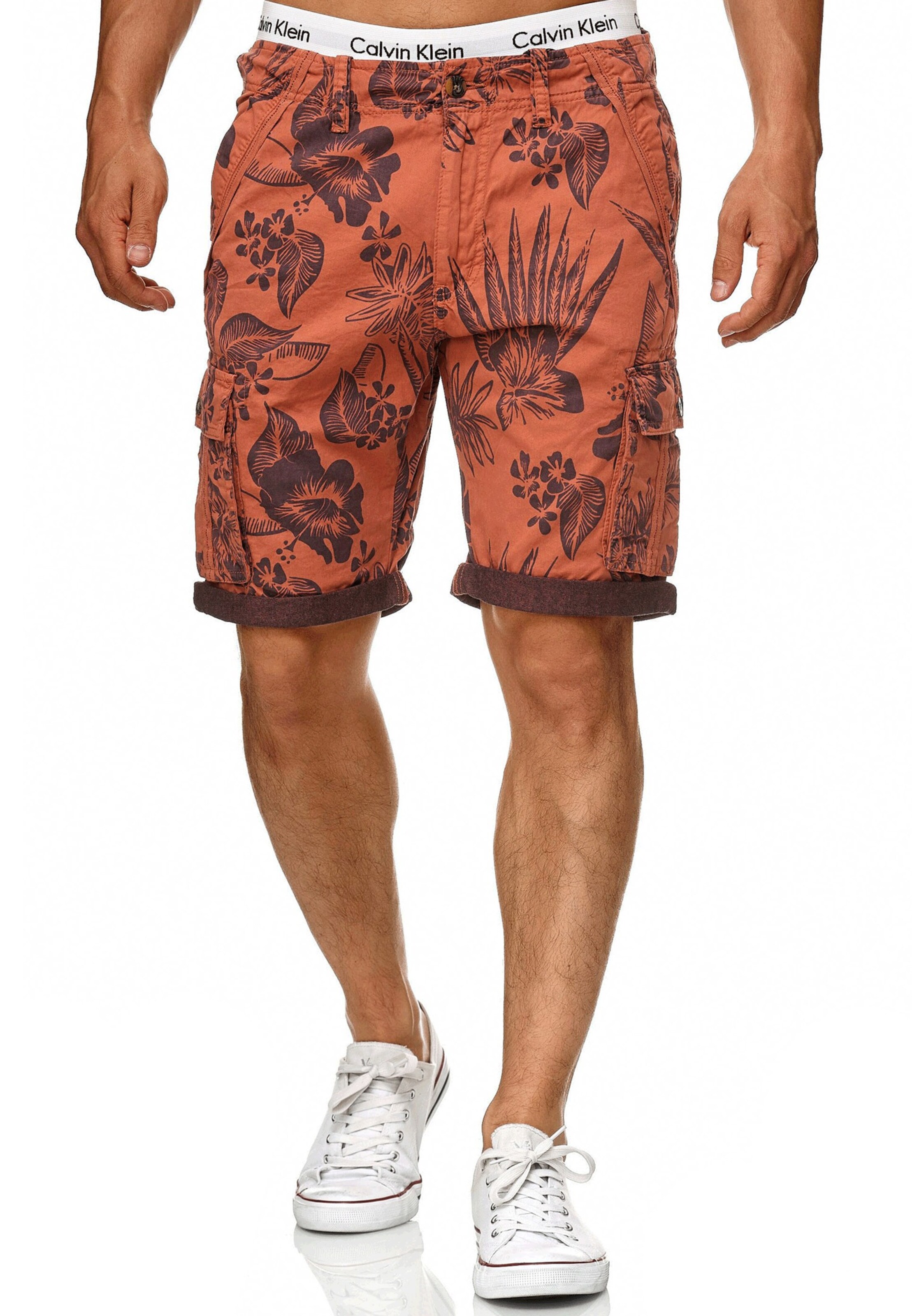 INDICODE JEANS Regular Cargo Pants 'Albert' in Orange: front