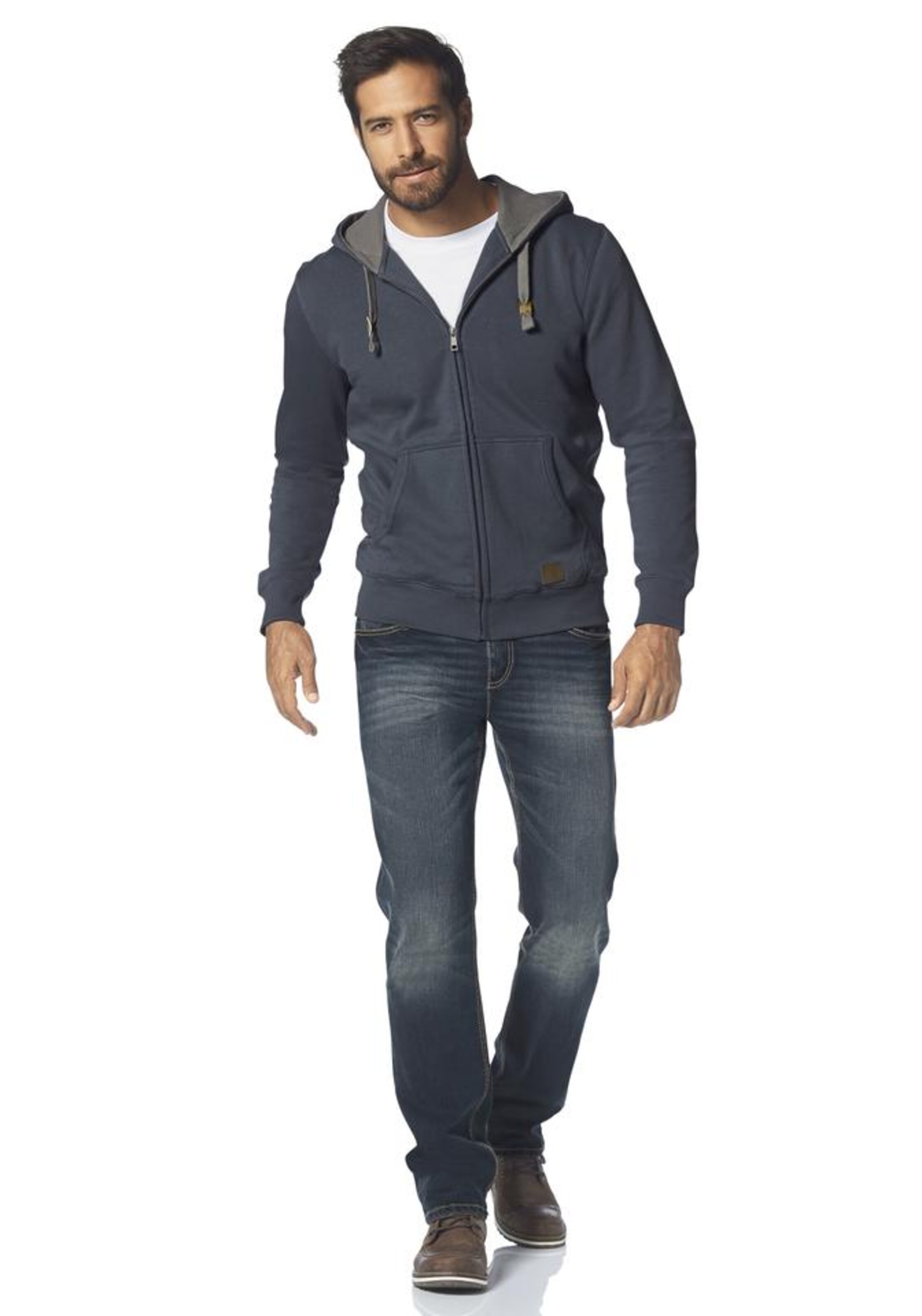 Man's World Kapuzensweatjacke in Blau